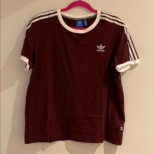 Burgundy Adidas Tee | Women’s L